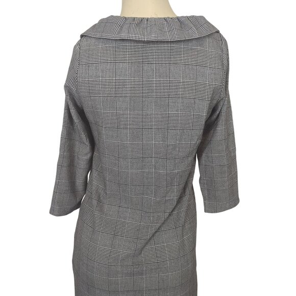 Gretchen Scott Dress black white size 0 / 2 Shrimp Wall Street Ruff Neck - Picture 9 of 16